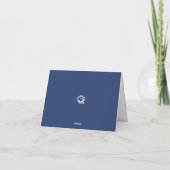 Carte De Remerciements Diplôme Bleu Gras Script Gras Casquette Icône Rétr (Dos)