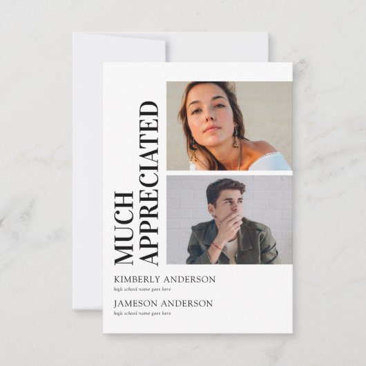 Carte De Remerciements Diplôme conjoint moderne (Devant)