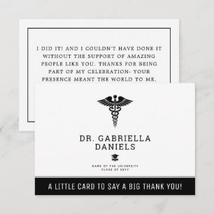 Carte De Remerciements Diplôme de docteur de l'école de médecine moderne 
