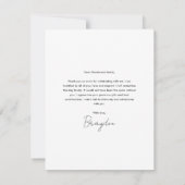 Carte De Remerciements Diplôme de la photo de script (Dos)