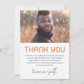 Carte De Remerciements Diplômé de l'année de graduation moderne (Dos)