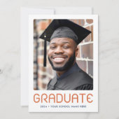 Carte De Remerciements Diplômé de l'année de graduation moderne (Devant)