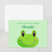 Carte De Remerciements Diplômé de Maternelle Grenouille Verte (Devant / Derrière)