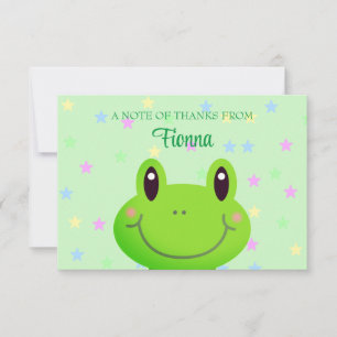 Carte De Remerciements Diplômé de maternelle Grenouille verte