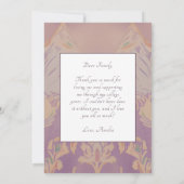 Carte De Remerciements Diplôme de Motif rose pâle (Dos)