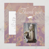 Carte De Remerciements Diplôme de Motif rose pâle (Devant / Derrière)