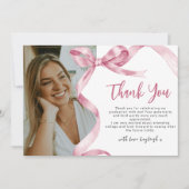 Carte De Remerciements Diplôme de photo de la bow rose tendance (Devant)