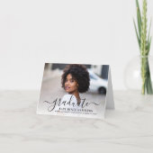 Carte De Remerciements Diplôme de photographie de script noir moderne (Devant)