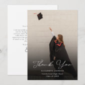 Carte De Remerciements Diplôme de script photo moderne (Devant / Derrière)