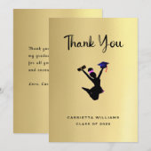 Carte De Remerciements Diplôme d'or afro-américain (Devant / Derrière)