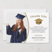 Carte De Remerciements Diplôme d'or blanc photo (Devant)