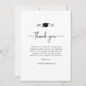 Carte De Remerciements Diplômé Élégant (Devant)