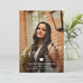 Carte De Remerciements Diplômé en écriture moderne 2 diplômé en photo (Debout devant)