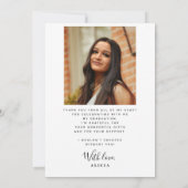 Carte De Remerciements Diplômé en écriture moderne 2 diplômé en photo (Dos)