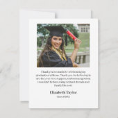 Carte De Remerciements Diplômé en Script moderne Diplôme en photo simple (Dos)