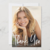 Carte De Remerciements Diplômé en Script moderne Diplôme en photo simple (Devant)