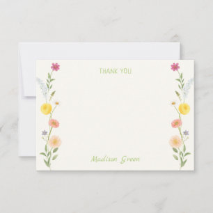 Carte De Remerciements Diplôme Floral Fantaisiste