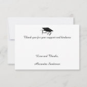 Carte De Remerciements Diplôme moderne en or noir blanc (Dos)