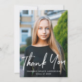 Carte De Remerciements Diplôme photo de script de pinceau moderne (Devant)