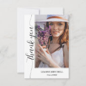 Carte De Remerciements Diplôme photo de script tendance (Devant)