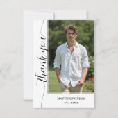 Carte De Remerciements Diplôme photo de script tendance (Devant)