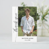 Carte De Remerciements Diplôme photo de script tendance (Debout devant)