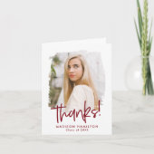 Carte De Remerciements Diplôme photo du script de la Bourgogne de Preppy (Devant)