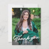 Carte De Remerciements Diplôme photo en script simple un (Devant)