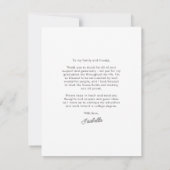 Carte De Remerciements Diplôme photo en script simple un (Dos)