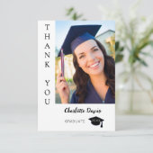 Carte De Remerciements Diplôme photo moderne (Debout devant)