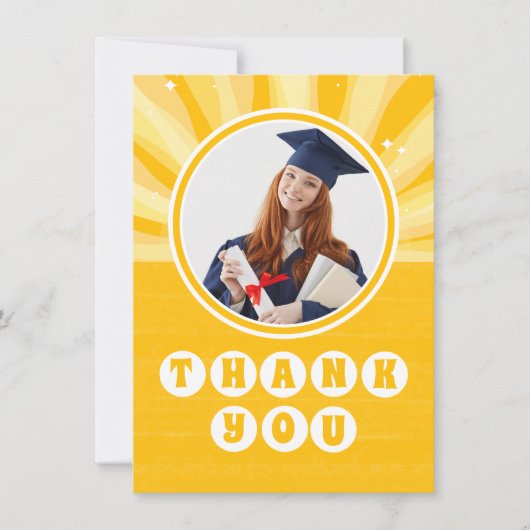 Carte De Remerciements Diplôme photo Retro Sunshine (Devant)