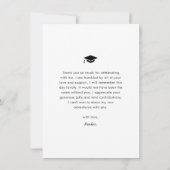 Carte De Remerciements Diplôme photo simple (Dos)