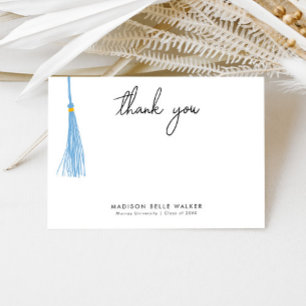 Carte De Remerciements Diplôme Remerciement Tassel Bleu Clair