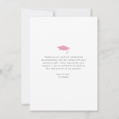 Carte De Remerciements Diplôme rose photo audacieuse typographie moderne  (Dos)