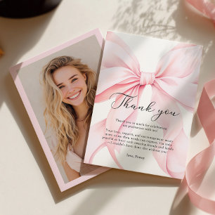 Carte De Remerciements Diplôme Ruban Rose