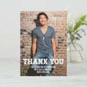 Carte De Remerciements Diplôme simple en une photo (Debout devant)