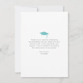 Carte De Remerciements Diplôme turquoise photo audacieuse typographie mod (Dos)
