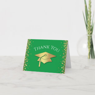 Carte De Remerciements Diplômé Vert et Or