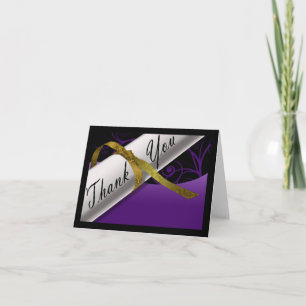 Carte De Remerciements Diplôme violet or