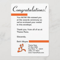 Directeur de course - lettre de gagnant de la