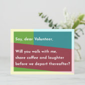 Carte De Remerciements Dis, cher Bénévole (Debout devant)