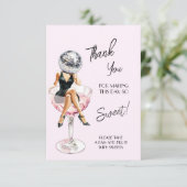 Carte De Remerciements Disco Girl assis sur un cocktail (Debout devant)