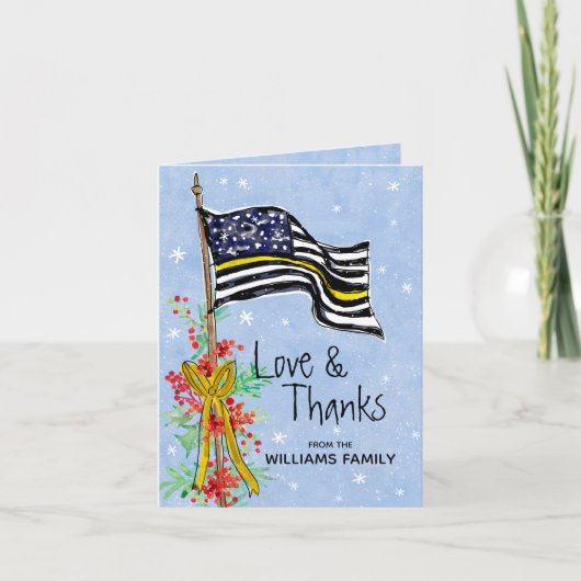 Carte De Remerciements Dispatcher Thin Yellow Line Indicateur Holly Nom d (Devant)