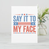 Carte De Remerciements Dites à mon visage Kamala Harris Election (Debout devant)