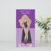 Carte De Remerciements Diva Birthday do-it-yourself pop-up Card (Debout devant)