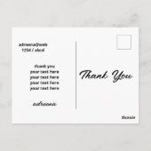 carte de remerciements divers groupe de mains levé (Dos)