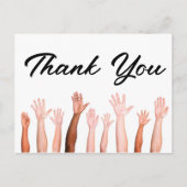 carte de remerciements divers groupe de mains levé (Devant)