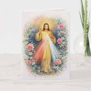 Carte De Remerciements Divine Miséricorde Jésus Écritures Catholiques Ros