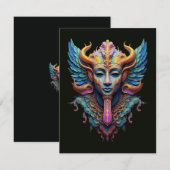 Carte De Remerciements Divinité ailée mystique (Devant / Derrière)