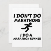 CARTE DE REMERCIEMENTS DO MARATHON RUNNER (Devant / Derrière)